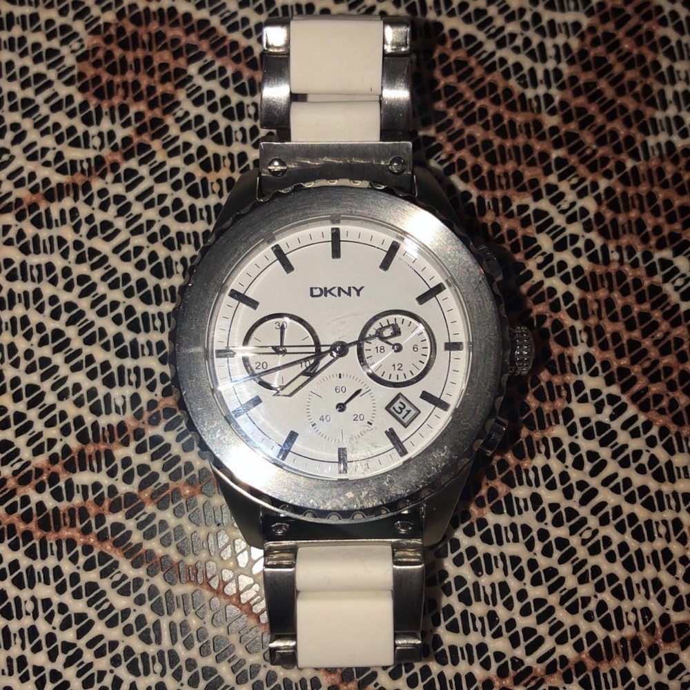 DKNY white & silver watch!